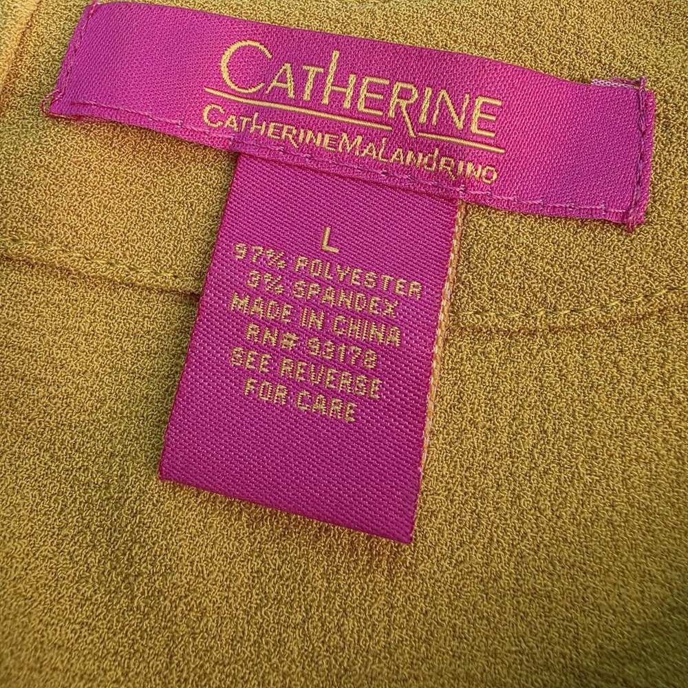 Catherine Malandrino Gold Yellow Blouse Short Sleeve Round Neck Top Size‎ Large - Picture 7 of 9